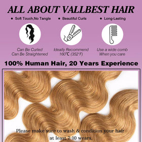 Vallbest Honey Blonde Body Wave Bundle close-up of texture