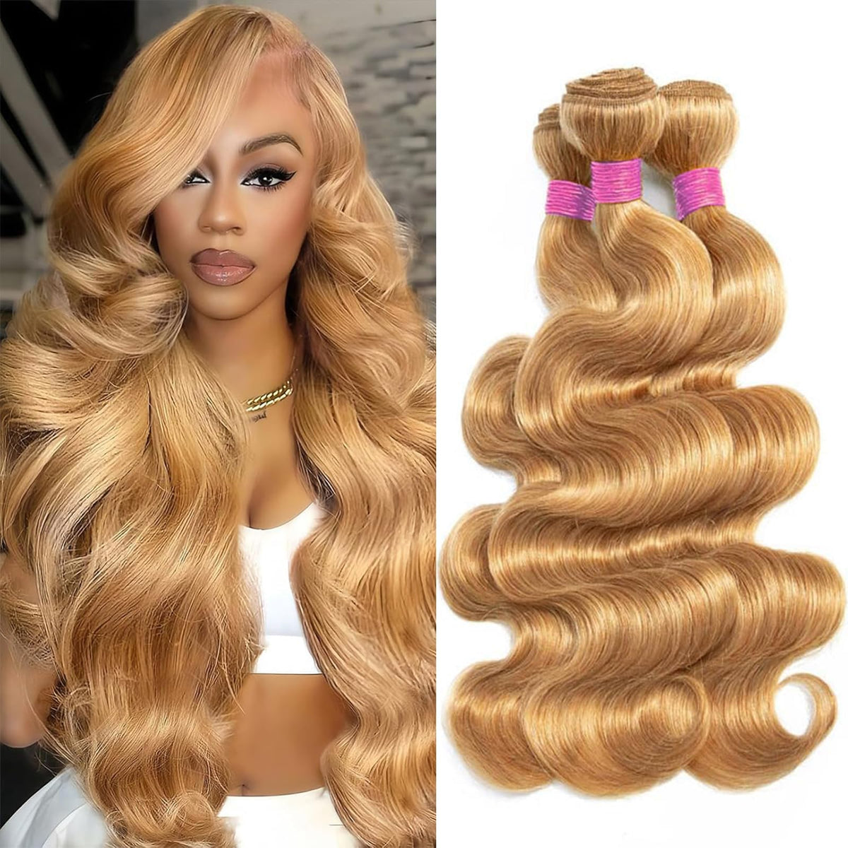 Vallbest Honey Blonde Body Wave Bundle front view