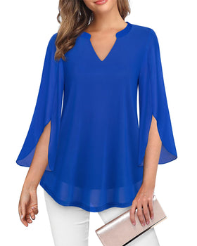 VALOLIA Floral Tunic Blouse back view with floral print