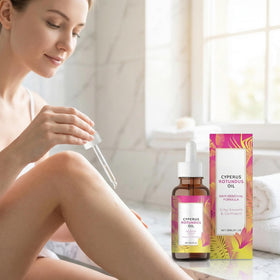 VANCON Natural Hair Removal Oil 60ml bottle on a bathroom shelf