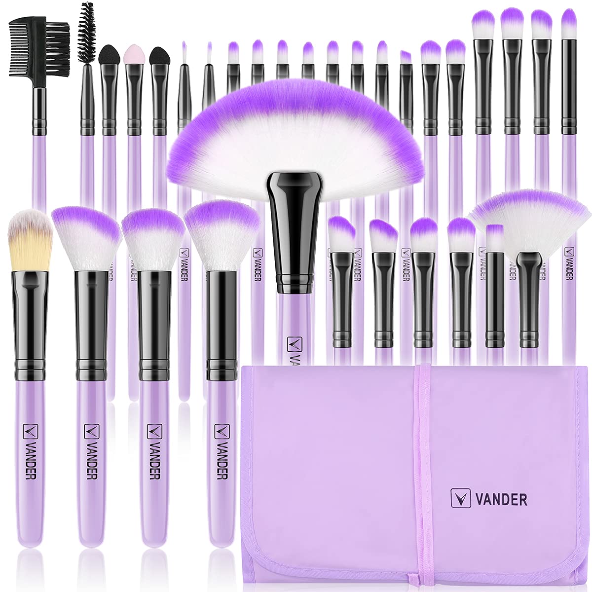Vander 32pcs Makeup Brush Set purple front view