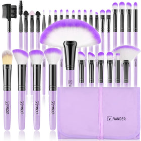 Vander 32pcs Makeup Brush Set purple front view