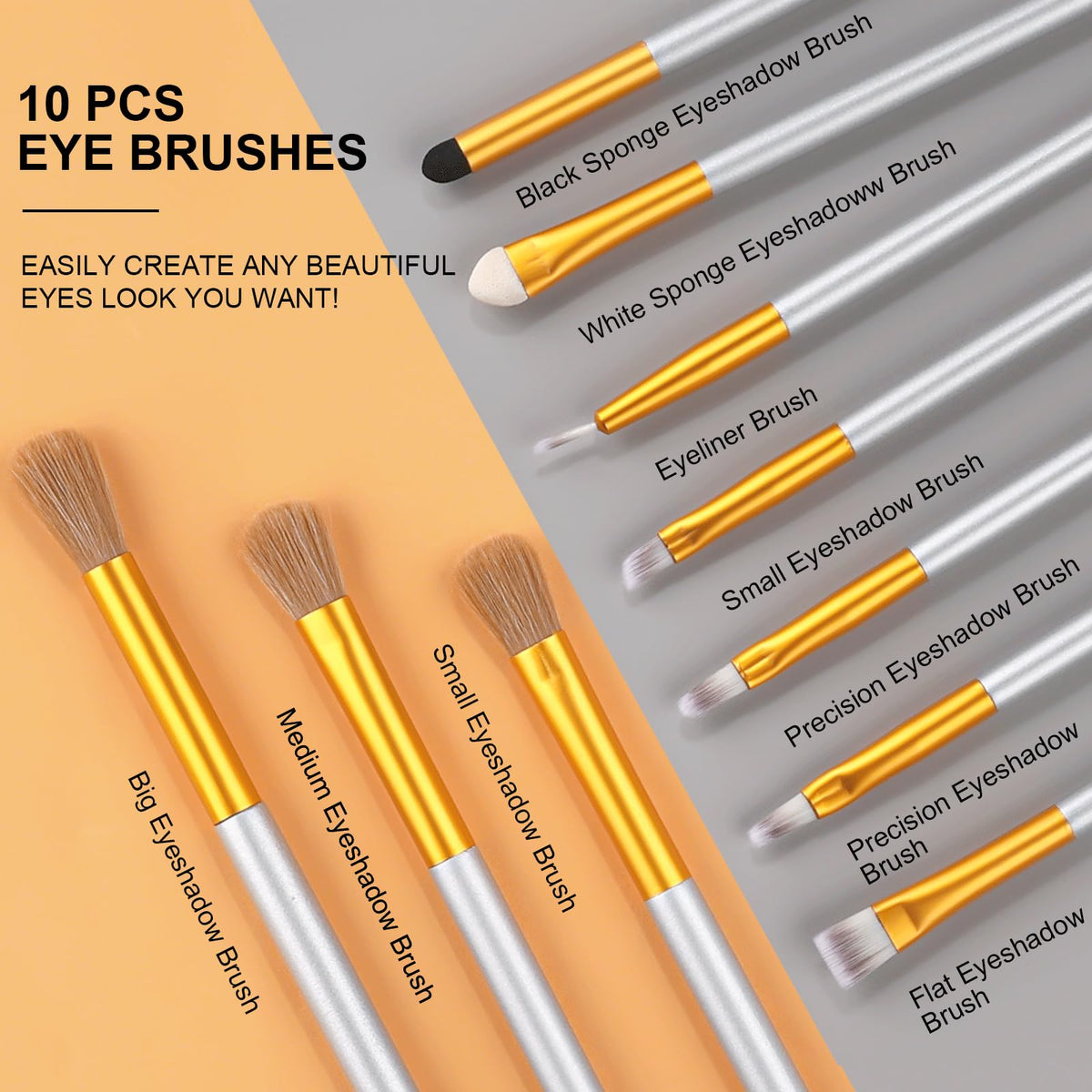 Vander eye shadow brushes in champagne colour