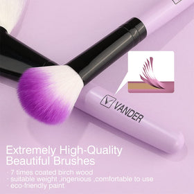Vander makeup brush set with comfortable grip