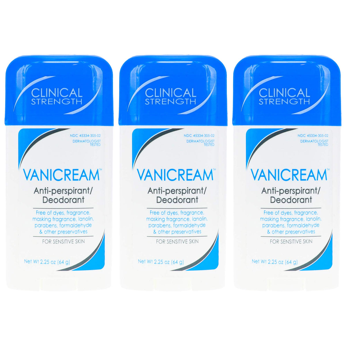 Vanicream Anti-Perspirant Deodorant clinical strength pack of 3