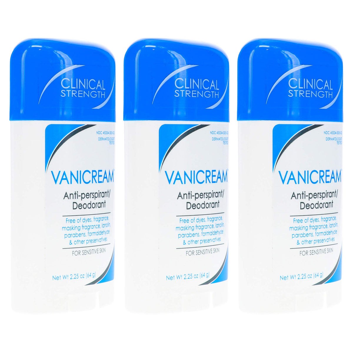 Vanicream Anti-Perspirant Deodorant packaging side view