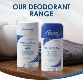 Vanicream Antiperspirant Deodorant Stick on bathroom shelf