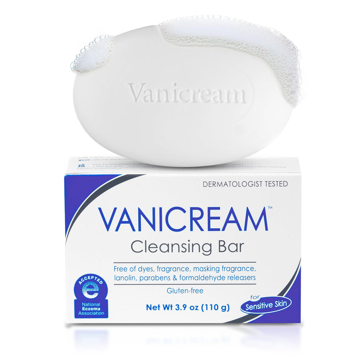 Vanicream Cleansing Bar 3.9 Oz front view