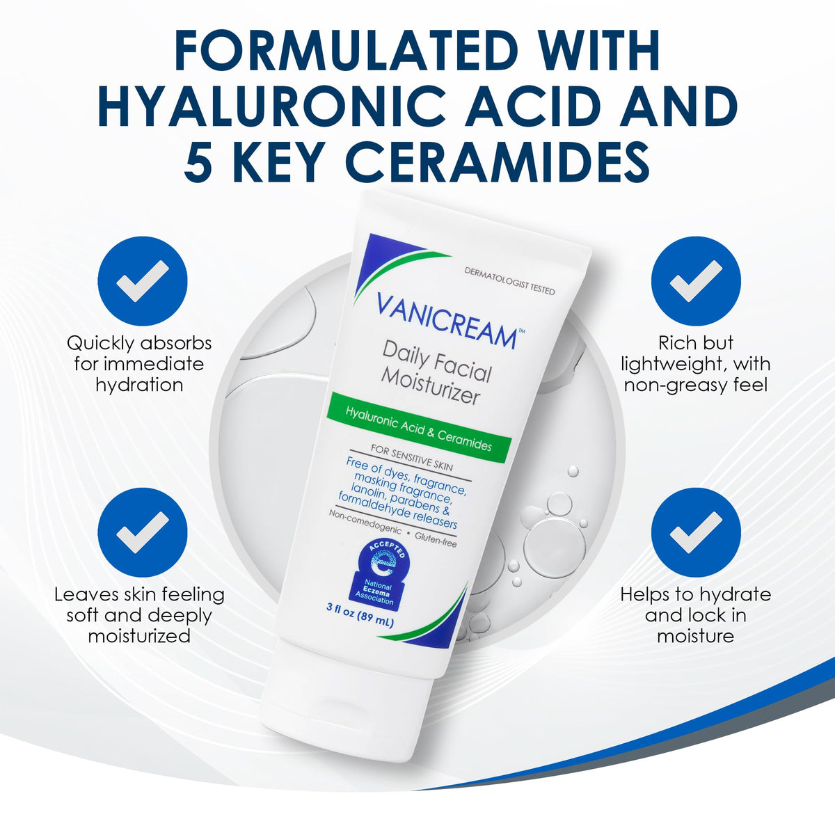 Vanicream Daily Facial Moisturizer on a bathroom counter