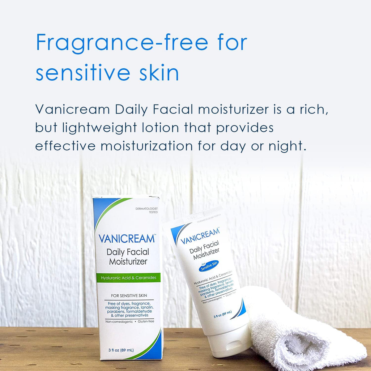 Vanicream Daily Facial Moisturizer on a bathroom counter