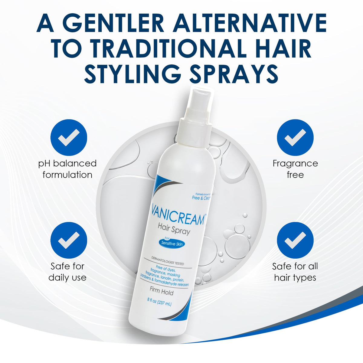 Vanicream Firm Hold Hairspray 8 oz side view