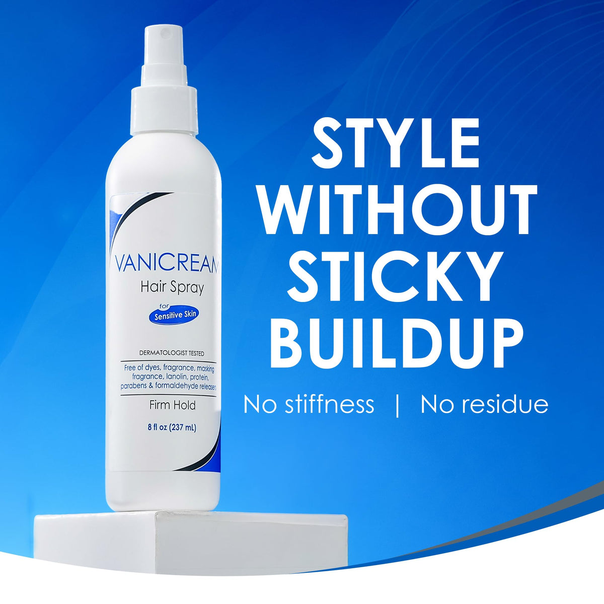 Vanicream Firm Hold Hairspray application close-up