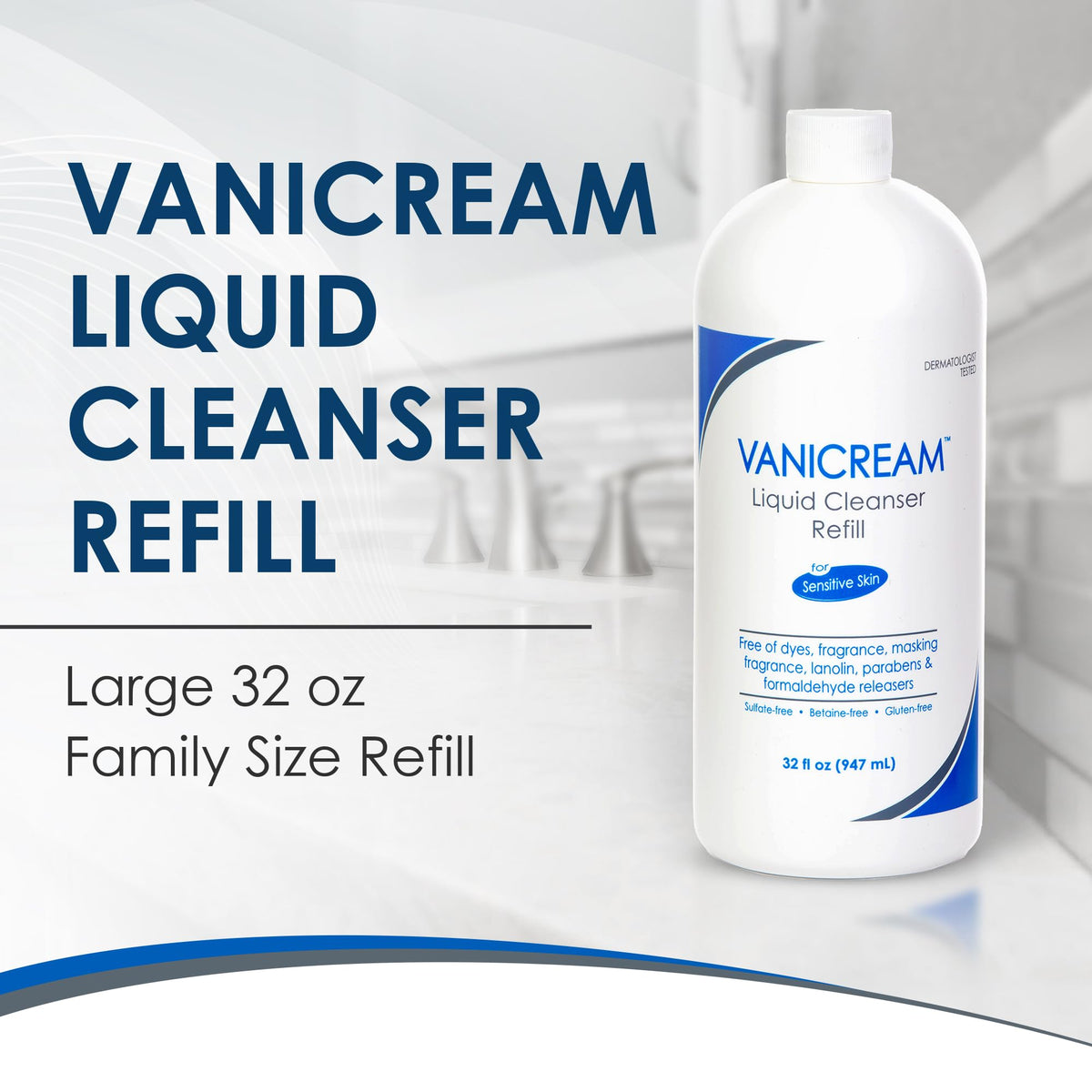 Vanicream Liquid Cleanser Refill 32 Fl Oz label close-up