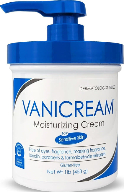 Vanicream Moisturizing Cream 16 Oz front view with pump dispenser