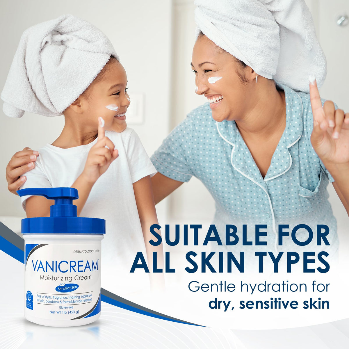 Vanicream Moisturizing Cream 16 Oz showing application on skin