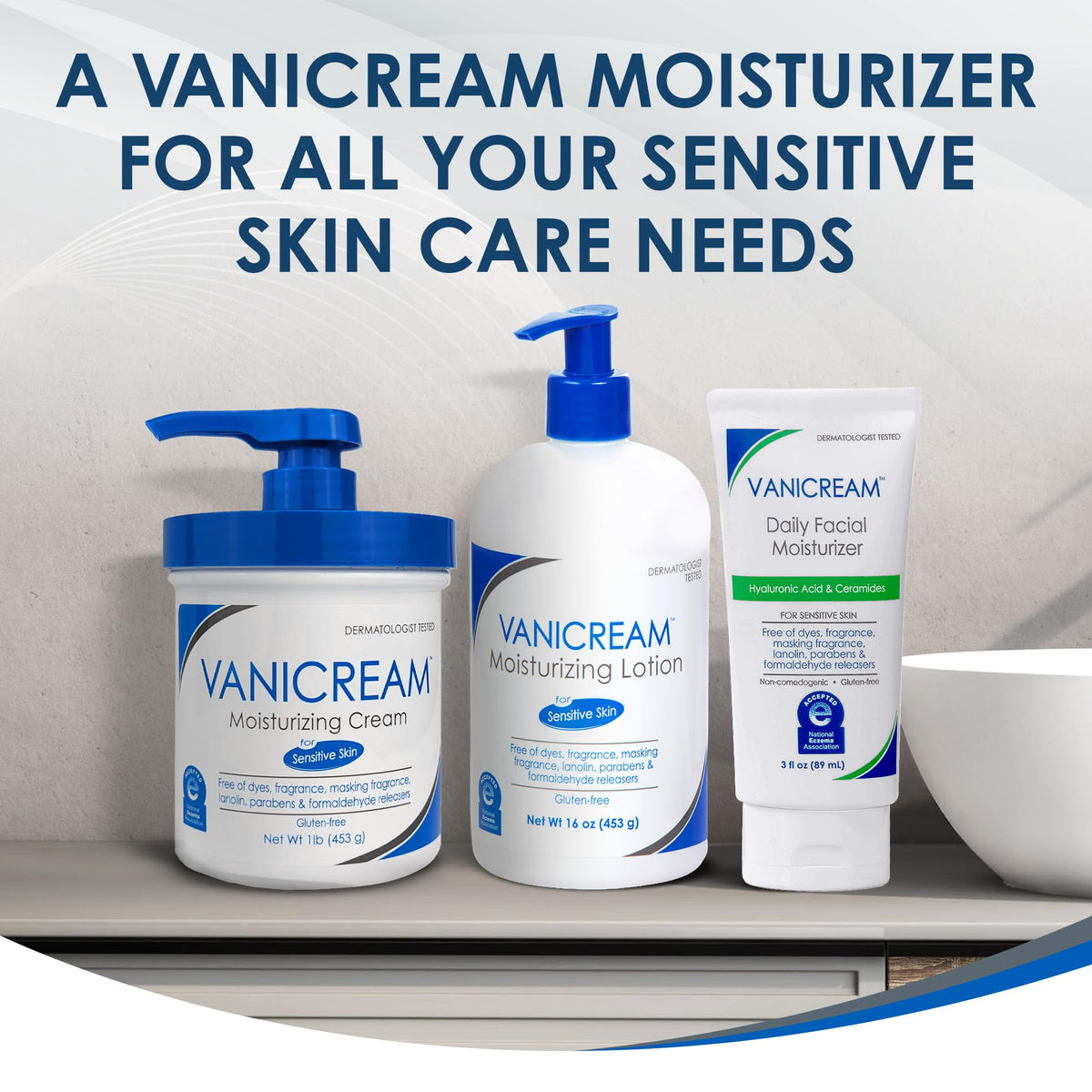Vanicream Moisturizing Lotion 16 Oz with family skincare products