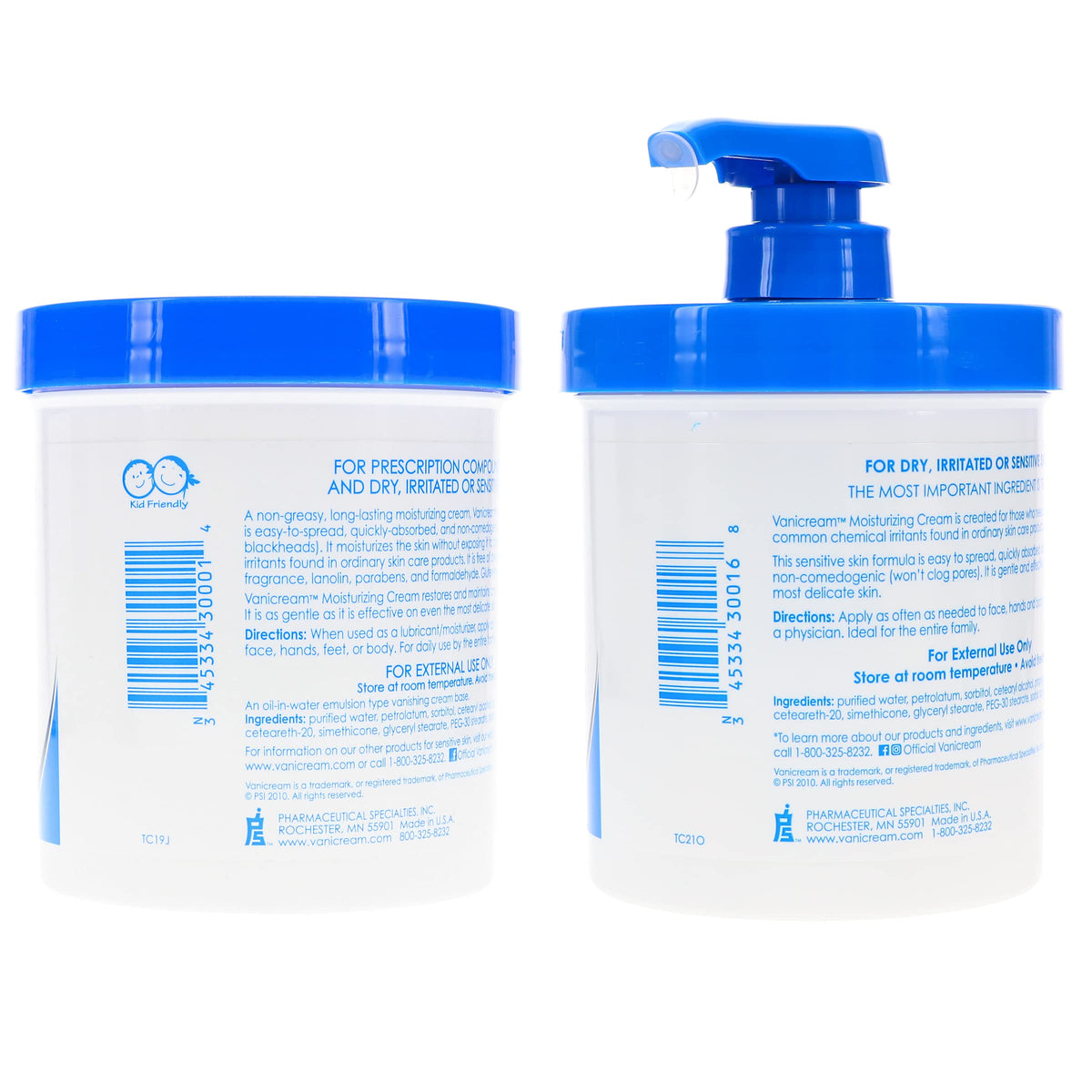 Vanicream Moisturizing Skin Cream 1 lb jar side view