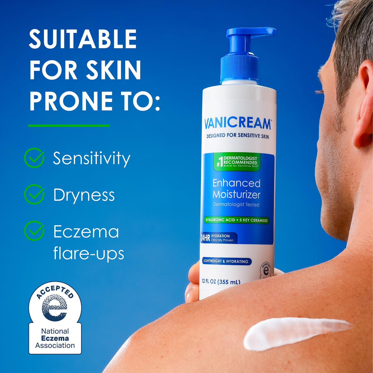 Vanicream support Moisturizer application on skin