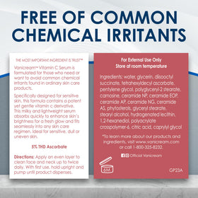 Vanicream Vitamin C Serum with ingredients list on packaging