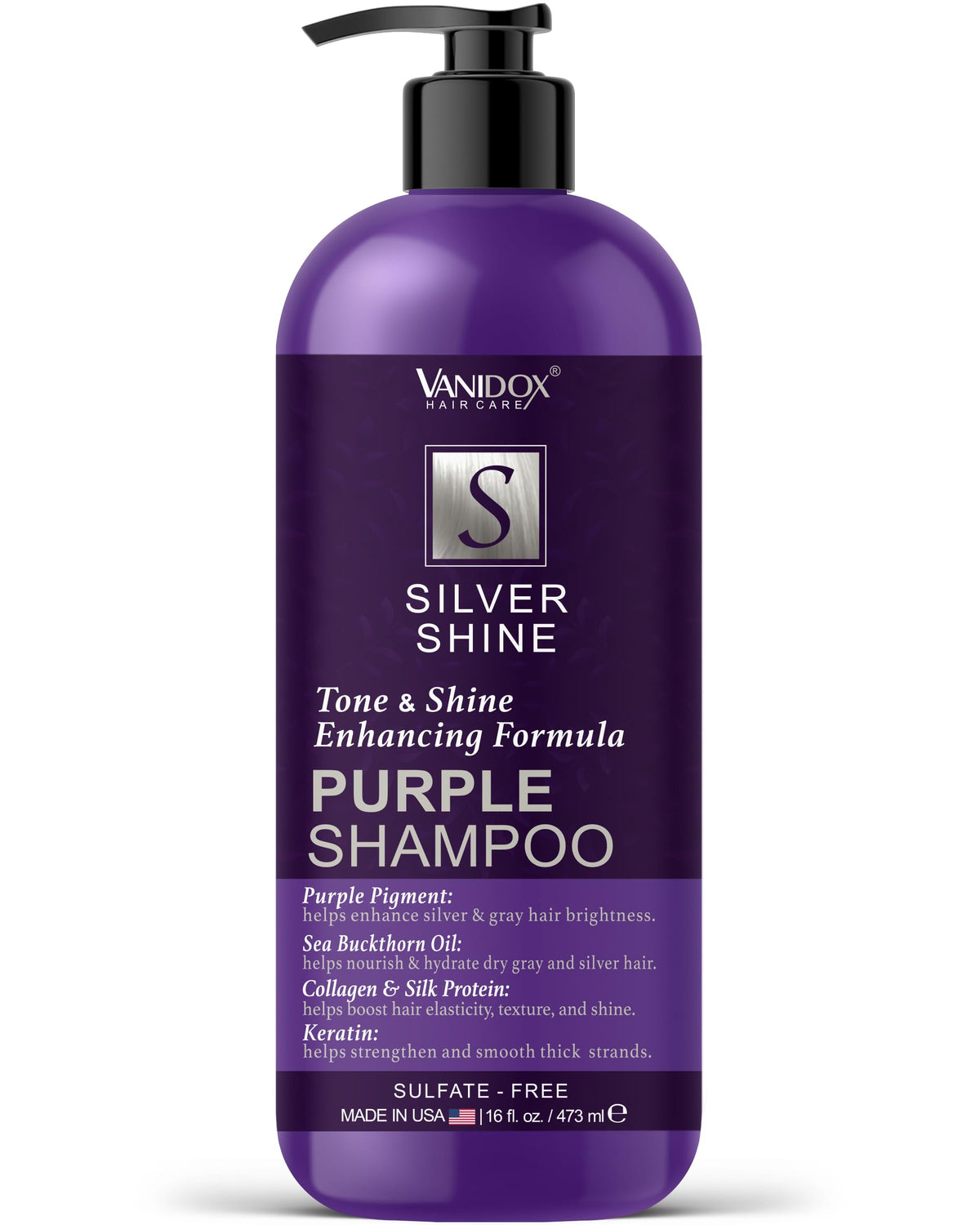 VANIDOX Brass Toning Purple Shampoo 16 fl oz front view