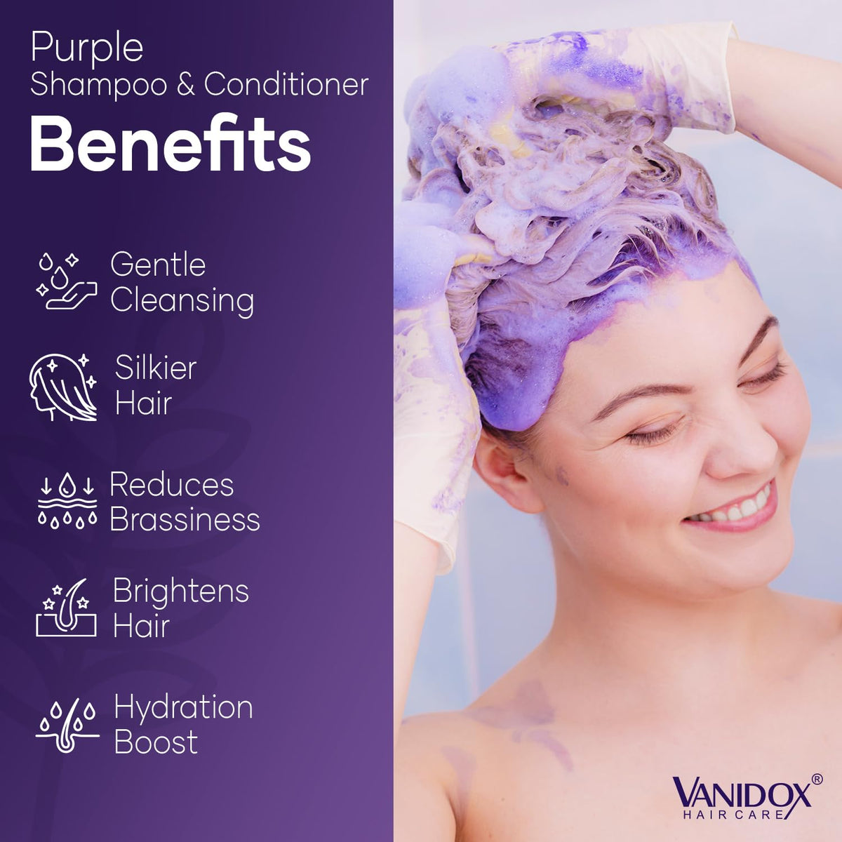 VANIDOX Purple Conditioner bottle with purple liquid