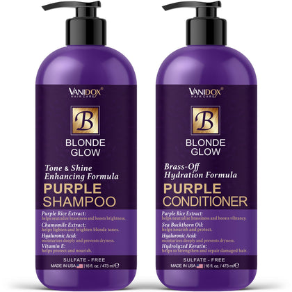 VANIDOX Purple Shampoo and Conditioner Set front view