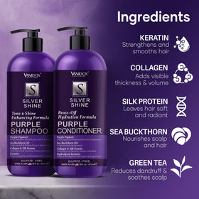 VANIDOX Purple Shampoo and Conditioner Set side view