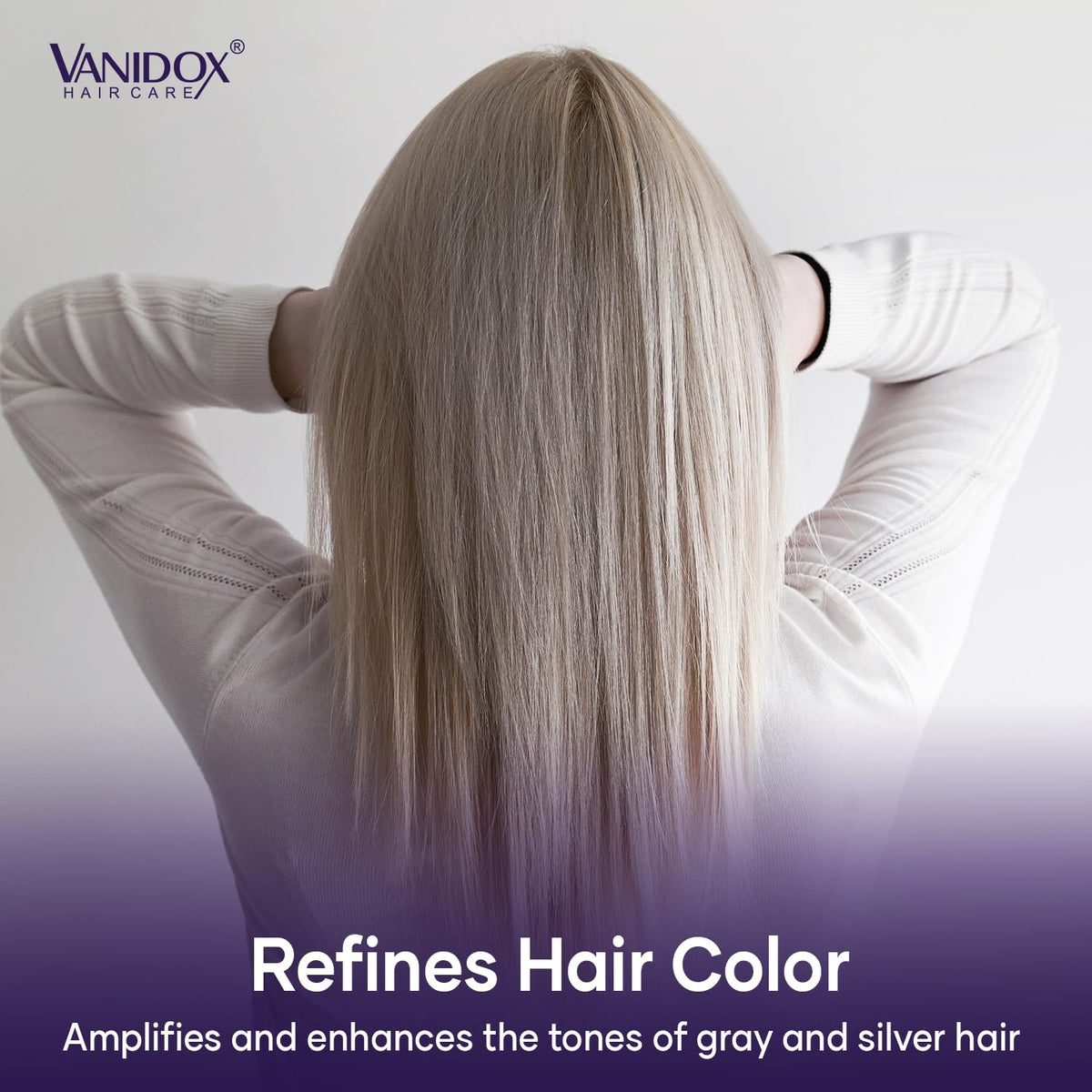 VANIDOX Purple Shampoo application on hair