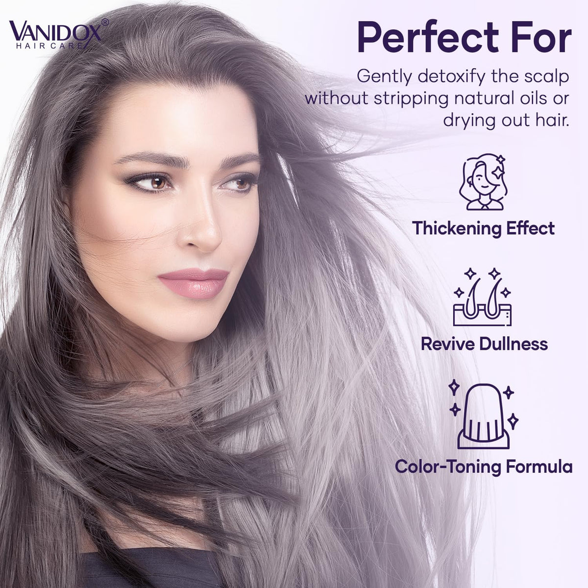 VANIDOX Purple Shampoo texture close-up