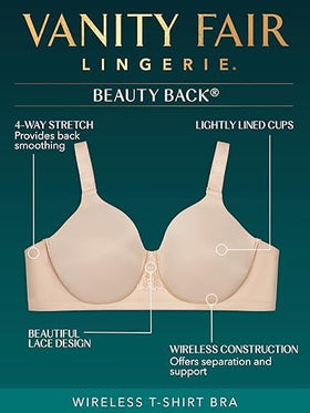 Vanity Fair Women's Beauty Back Smoothing Bra showing hook and eye closure