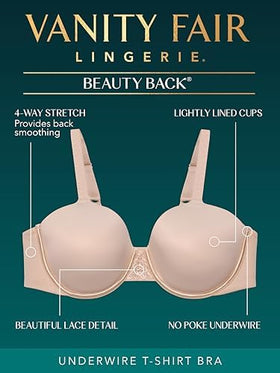 Vanity Fair Women's Full Figure Beauty Back Smoothing Bra hook and eye closure detail