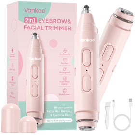 vankoo glow 2 in 1 Facial Hair Remover & Eyebrow Trimmer in pink