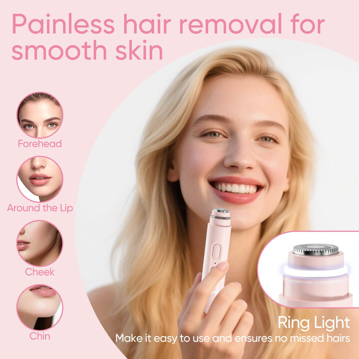 vankoo glow facial hair remover with LED light