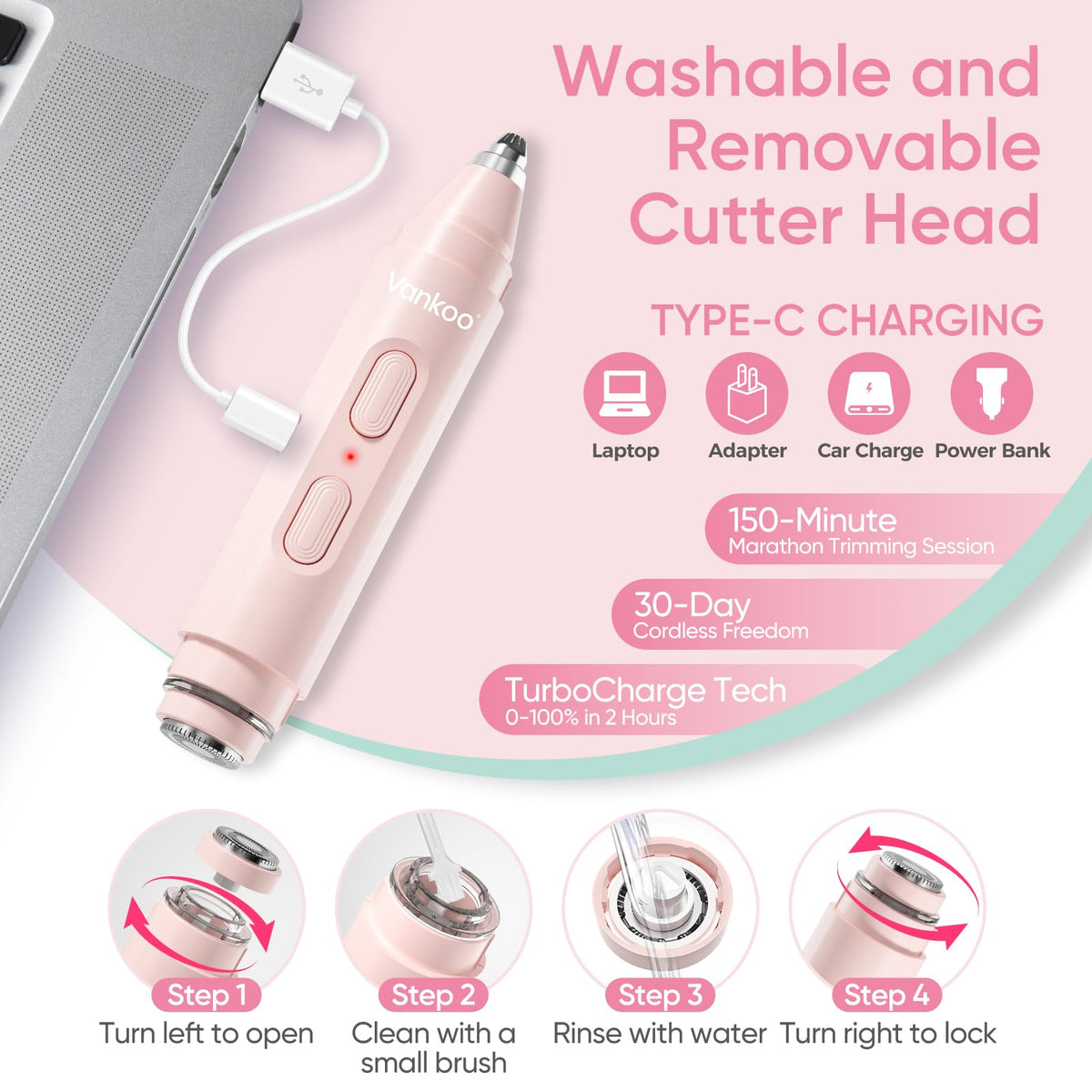 vankoo glow trimmer in a travel pouch