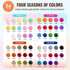 VANREESA 56 vibrant gel nail polish colours selection