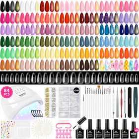VANREESA 84 Pcs Gel Nail Polish Kit with UV Light and tools