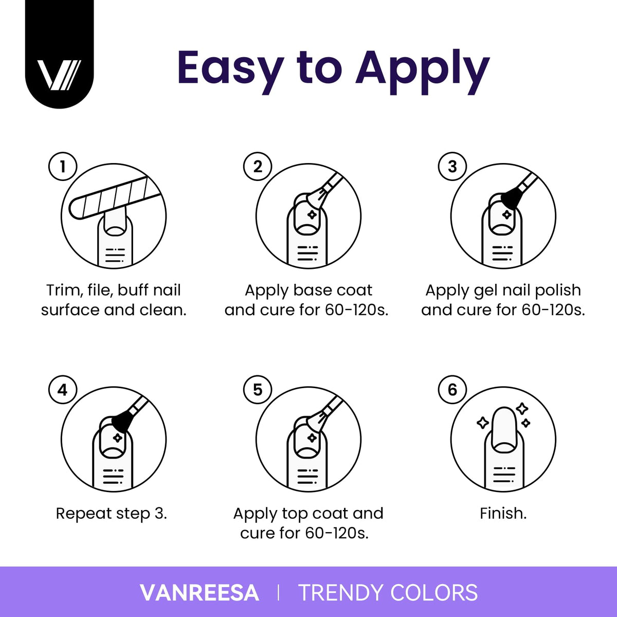 VANREESA gel nail polish application process