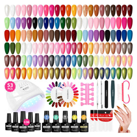 VANREESA Gel Nail Polish Kit 53 Pcs with UV light and colourful gel polishes