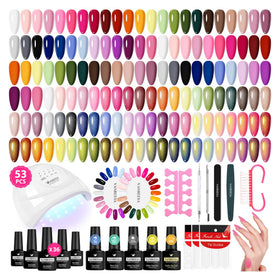 VANREESA Gel Nail Polish Kit 53 Pcs with UV Light front view
