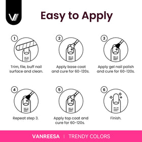 VANREESA gel nail polish kit packaging with all components