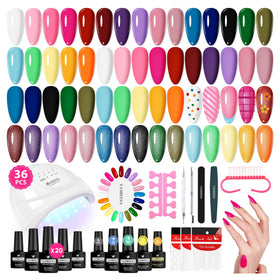 VANREESA Gel Nail Polish Kit with UV lamp and 20 colours