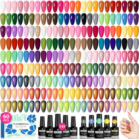 VANREESA Gel Nail Polish Set with 55 colours and base coat