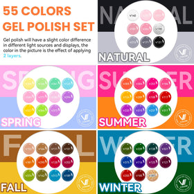 VANREESA gel nail polish with glossy top coat in vibrant shades