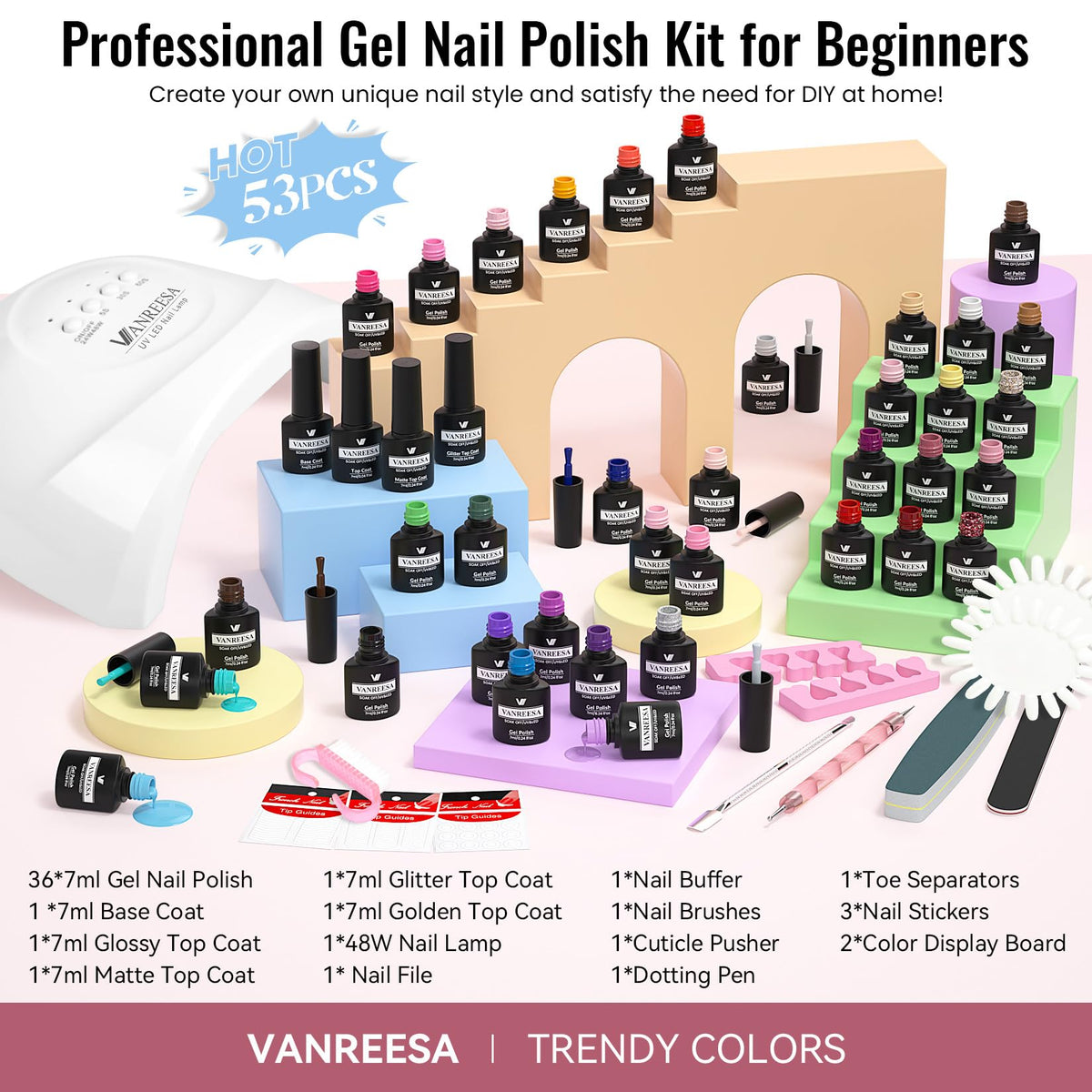 VANREESA gel polish application on nails