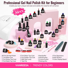 VANREESA gel polish applied on nails with glossy finish