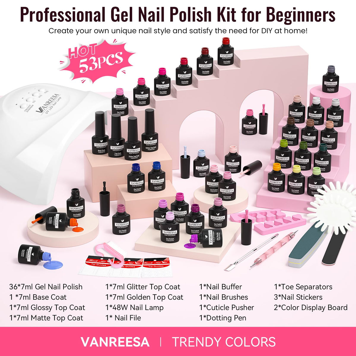 VANREESA gel polish top coats assortment