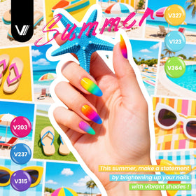 VANREESA nail polish set with glitter and golden top coats