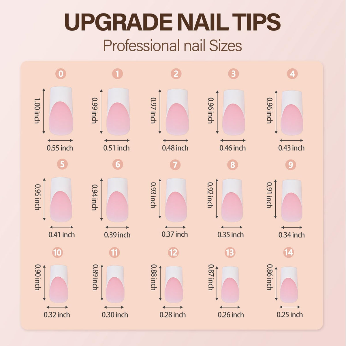Vansiho 150Pcs Pink White French Gel Fake Nails side view