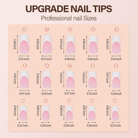 Vansiho 150Pcs Pink White French Gel Fake Nails side view