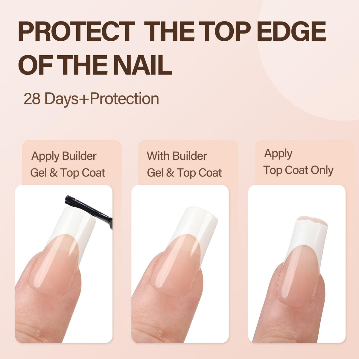 Vansiho French Gel Fake Nails applied on model's hands